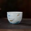 Nueva Taza Maestra de Cerámica Hydrangea para Enrollar Leones Jingdezhen Taza de Té Individual de Cerámica Taza de Té Pequeña para Hombres y Mujeres Taza de Té