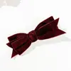 Grampo de Cabelo Veludo Vintage Laço Outono Inverno Feminino Elegante Versátil Top da Parte de Trás da Cabeça Estilo Francês Estilo Chanel Acessórios de Cabelo