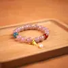 Pulsera de Cristal Rosa Fresa para Mujer, Pulsera Hecha a Mano de Gama Alta con Colgante de Lirio del Valle, Accesorios de Joyería con Cuentas al por Mayor