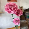 Escenario de boda camino plomo Barra flor de espuma rosa flor de papel tienda de ventanas decoración flor artificial hecha a mano 3 flores grandes