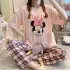 Pijama da Hello Kitty para meninas e calça casual para mulheres, conjunto caseiro de verão solto e confortável com desenho, pode ser usado fora de casa