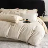 Juego de Cuatro Piezas de Algodón de Fibra Larga con Dibujos, 60 Piezas, Funda de Edredón Estampada 100% Algodón, Sábana Bajera Ajustable 100% Algodón, Juego de Ropa de Cama para Todas las Estaciones