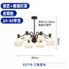 Lámpara de Araña Americana Vintage para Sala de Estar Crema Francesa Romántica Flores Lirio de los Valles Lámparas Antiguas Medias para Dormitorio Comedor