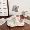Tenis populares de entrenamiento de cuero para mujer Rosa Otoño 2025 Nuevo Chic Nicho Estilo Coreano Versátil Deportes Zapatos Blancos