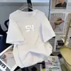 Camiseta de manga corta de estilo americano moderna para hombre, cuello redondo de verano, versátil casual, nuevo estilo 2025, marca de moda, camiseta holgada estilo Hong Kong