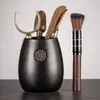 Juego de seis caballeros para ceremonia del té, colección completa de accesorios de té kung fu, alfombrillas para tazas de té de almacenamiento, herramientas para preparar té, decoraciones de mesa de té