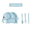 Juego de Vajilla de Elefante Bebé de 6 Piezas Plato Dividido Infantil Uso en Casa Creativo Dibujos Animados Irrompible Ecológico Tazón y Taza de Paja de Trigo D