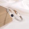 Pulseira de Aço Titânio, Item Quente de Vendas Transfronteiriças, Não Desbota, Pulseira Céu Estrelado para Mulheres, Estilo Europeu e Americano, Pulseira Aberta de Aço Inoxidável Cravejada com Diamantes Redondos