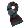 Bufanda de Lujo Ligero Inspirada en Celebridades, Alta Calidad, Rayas Retro con Bloques de Color para Mujer, 100% Lana Pura, Estilo Academia Británica, Invierno