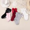 Meias tubulares de bebê com boca bolha e laço, atacado, para meninos e meninas, antiderrapantes, cor sólida, meias de atacado, fabricantes