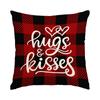 Fronha Dia dos Namorados Coração Vermelho Romântico Decoração de Casamento Capa de Almofada Amazon Cross-Border Fronha de Linho Imitado