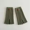 Outono Sul-Coreano Outono Inverno Aquecedores de Pernas de Bebê ins Meninas Patch de Couro Tricô Meias Largas Meninas Bebês Crianças Coberturas de Pernas