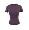 25 Verão Novo Feminino Spice Girls Cor Sólida Kardashian Mesmo Estilo Gola Redonda Slim Fit Camiseta Base Curta Manga Curta Básica