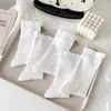 Calcetines de Seda Refrescantes para Mujer, Estilo Delgado de Primavera y Verano, Borde de Burbuja con Encaje de Gatito, Calcetines Holgados Dongdaemun Transfronterizos al por Mayor