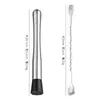 Cuchara de bar de acero inoxidable 304 de mango largo al por mayor, palillo para cóctel, cuchara para remover cócteles y café, cuchara para hielo, cuchara mezcladora