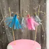 Decoración de Pastel para Fiesta Estilo Ins Papel de Color Borla Enchufe Boda Fiesta Postre Decoración Bandera Día de la Madre