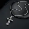 Collar Transfronterizo de Calavera de Dragón con Cruz de Acero de Titanio para Hombres, Gargantilla Retro Versátil de Lujo Ligero para Mujeres, Joyería de Moda