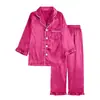 Pijamas Infantis Estilo Europeu e Americano para Primavera e Outono, Roupas para Ar Condicionado, Roupa de Casa para Meninos e Meninas, Tops Cardigan, Conjuntos de Calça Longa e Manga Longa, Ins