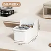 Caixa de armazenamento para armário de cozinha com rodas, suporte de armazenamento com tampa para utensílios de cozinha, cesta de armazenamento para itens diversos, caixa de armazenamento para armário