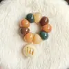 Pulsera Retorcida a Mano con Cuentas de Ajo, Raíz de Bodhi y Mangostán Weathered para Estudiantes, Alivio del Estrés en las Yemas de los Dedos, Cuentas de Meditación para Mujeres, Venta al por Mayor