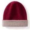 Gorro de Cachemir para Hombres y Mujeres, Tejido de Doble Cara, Gorro de Moda y Cálido con Puño, Protección para los Oídos, Punta de Cachemir Puro, Talla Única