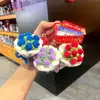 Chaveiro Mini Buquê com Buquê de Rosa Criativo Tecido com Lã para um Ano Novo do Cavalo Próspero, Pingente de Bolsa, Presente de Ano Novo
