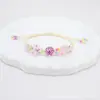 Pulseira de Flores Secas Gipsofila Real Cápsula do Tempo DIY Tecida à Mão Flor Seca Cerâmica Pulseira Flor Eterna Espécime