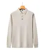 Camisa Polo de Manga Larga con Cuello Bordado de Terciopelo de Hilo Doble de 40 Hilos, 230g, Amigable con la Piel, Nueva Temporada Primavera/Verano, Casual de Negocios, Alta Calidad