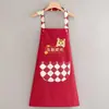 Delantal Impermeable y a Prueba de Aceite de Manga Larga para el Año del Caballo, Adecuado para Trabajos de Catering, Ropa de Trabajo Anti-Manchas para Cocina y Hogar, Mono de Año Nuevo para Mujer con Texto Impreso