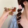 Sentido de Verão Corda de Cabelo Trança de Bolha Coreana Transparente Anel de Cabelo Fio de Telefone Sentido Avançado Artefato de Trança de Cabelo Urso Fofo Corda de Cabelo