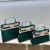Bolso Kelly para Mujer 2025 Nuevo Bolso Cruzado Mini Bolso Pequeño Bolso con Patrón de Cocodrilo Bolso de Mano Mini Versátil de Alta Gama