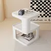 Mesa lateral de luxo leve, sofá de sala de estar para apartamento pequeno, mini mesa de centro, mesa de cabeceira para quarto, prateleira de armazenamento simples e moderna, mesa pequena