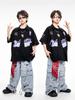 Ropa de Moda Hip-hop para Niños y Niñas Marca de Moda Traje de Camiseta de Béisbol de Manga Corta Ropa de Moda Hip-hop Hiphop para Niños Ropa de Actuación Moderna y Genial