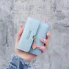 Nova Carteira Feminina Curta Estilo Coreano Carteira Pequena de Estudante Três Dobras Multifuncional Grande Capacidade Porta-Moedas Bolsa para Cartões