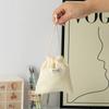 Bolsa de Armazenamento de Veludo Cor Sólida de Grande Capacidade com Cordão Corset Bolsa de Cosméticos Feminina Portátil Bolsa Vermelha Porta-Moedas