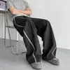 Pantalones casuales de rayas retro estilo old money para hombre de otoño para hombres y adolescentes, sensación de alta gama americana, pantalones casuales relajados y con caída
