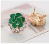 Pendientes de cristal de moda coreana, pendientes de peonía y camelia para mujer, joyería Yiwu al por mayor