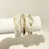 Set retro de resina de tres piezas transfronterizo, pulsera de cuentas color block, moderna y única para mujer, accesorio de pulsera geométrico en capas