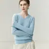 Suéter de Cachemir Baicaierong 2026 Otoño/Invierno para Mujer, Cuello en V, Suave y Cómodo, Tejido Versátil para Otoño e Invierno