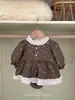 Jennybebe26 Outono Nova Roupa de Bebê Estilo Coreano Macacão para Meninas, Estilo Pastoral Estampa Floral Vestido de Engatinhar