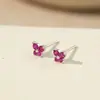 12 Piedras de Nacimiento Pendientes de Mariposa de Plata de Ley 925 para Mujer Perforación de Oreja Color Circonita Cúbica Pendientes Simples Lujo Ligero Regalo de Cumpleaños