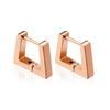 Explosões transfronteiriças geométrico trapezoidal ouro rosa brincos ocos de aço inoxidável brincos de aço de titânio de personalidade hip-hop galvanizado