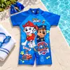 Trajes de baño para niños para niños al por mayor Lindos trajes de baño de una pieza de dibujos animados para niños pequeños y medianos de manga corta para la playa Protección solar Trajes de baño para niños