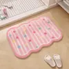 Tapete de Chão para Banheiro Imitação de Cashmere Rosa Formato Especial Absorvente Tapete para Porta de Banheiro Tapete de Chão para Banheiro Peludo Antiderrapante