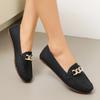 Mocasines de Mujer Nuevos 2025 de Punta Redonda Transfronterizos Europeos y Americanos Calzado Individual de Comercio Exterior Tacón Bajo Casual Dorado Venta al por Mayor Talla Grande