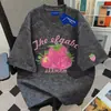 Camiseta de Manga Corta con Cuello Redondo Tie-Dye Estilo Coreano Holgazán 100% Algodón Puro para Mujer en Verano, Tops Versátiles y Adelgazantes para Parejas para Estudiantes