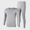 Ropa de otoño traje ropa interior térmica para hombre cuello redondo fino ajustado talla grande suéter base pantalones largos para hombre