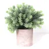 Suministro transfronterizo de plantas de simulación de gran venta plantas falsas plantas verdes plantas de plástico decorativas para interiores y exteriores en maceta eneldo verde falso plantas pequeñas en maceta