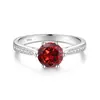 Anillo Clásico de Moissanita Redonda de Color de 1 Quilate con Montura de Seis Garras, Plata de Ley S925, Joyería al por Mayor en Stock, Personalización