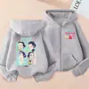 Sudadera con Cremallera de Moda Estampada Kpop Anime de Amazon para Niños y Niñas Sudadera con Capucha Casual para Primavera y Otoño